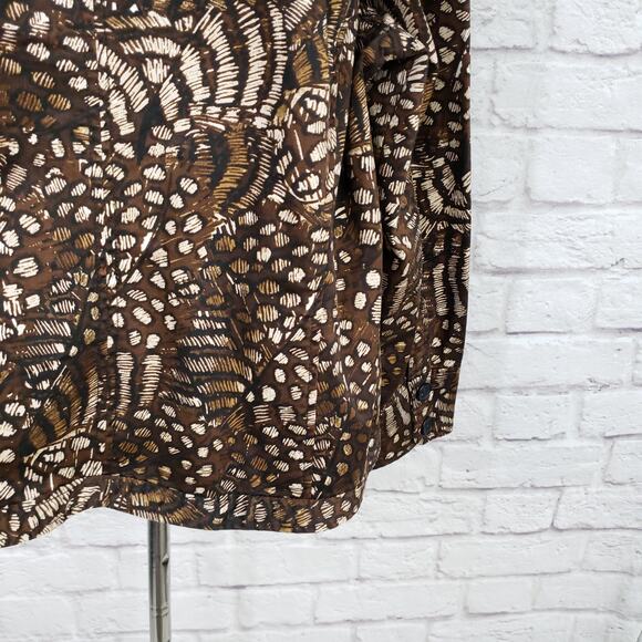 Chico's Sz 3 Brown Animal Print Stretch Cotton Jacket Chico's Sz XL 16 - Picture 9 of 14